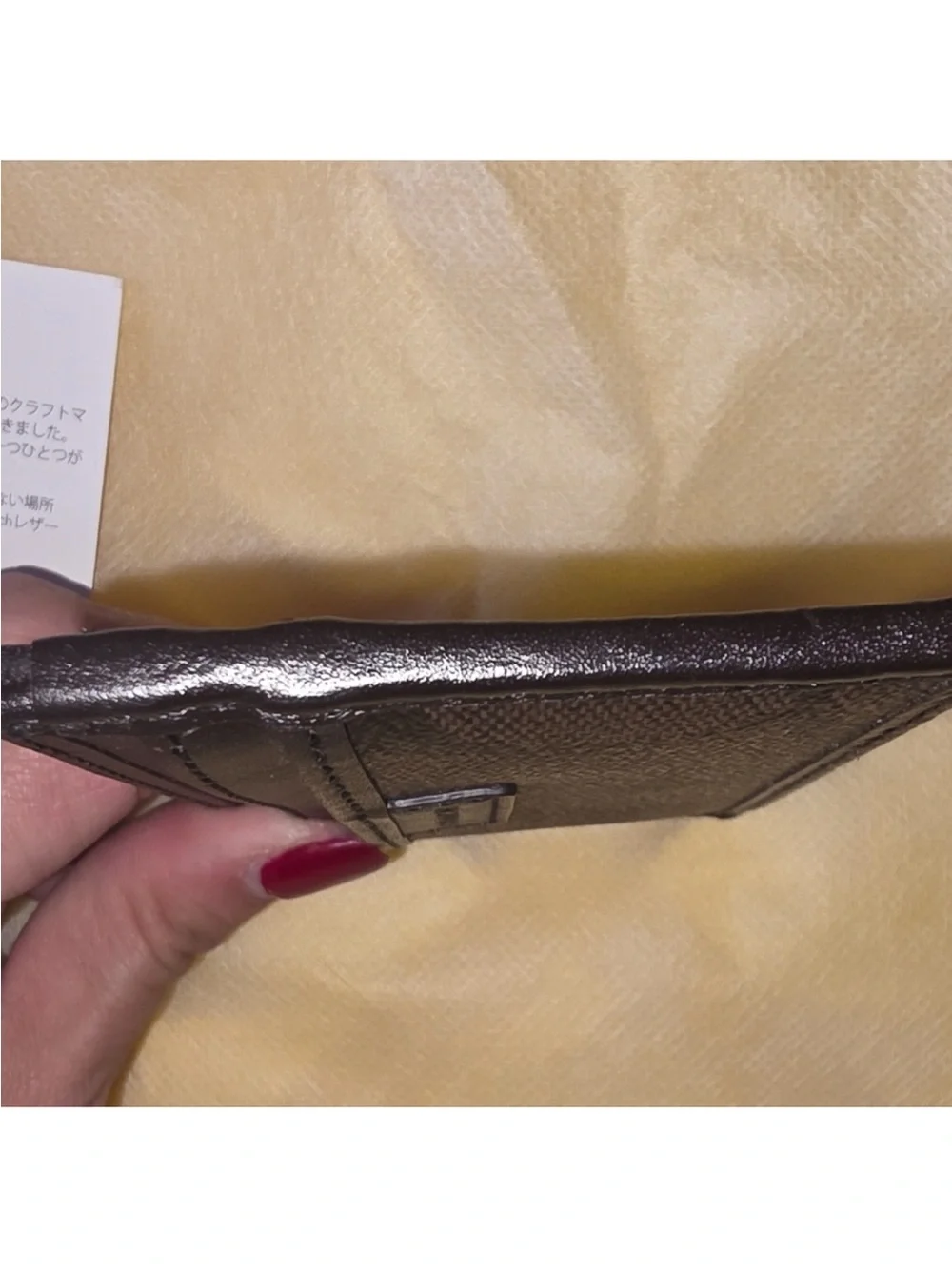 NWOT Coach Brown Leather Slim Card Holder With Care Card.